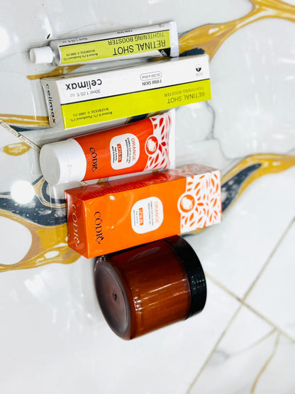 Ultimate Skin Transformation Bundle Deal – Retinal Shot Booster, Orange Enzyme Gel & Zafrani Whitening Cream (Pack of 3)