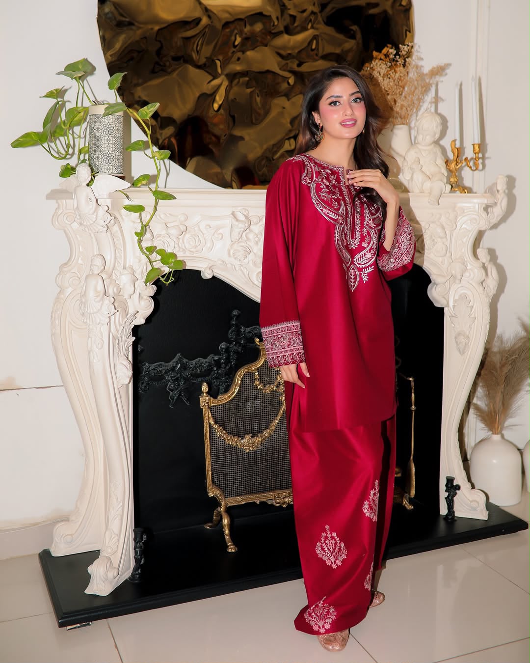 Embroidered Silk 2-Piece