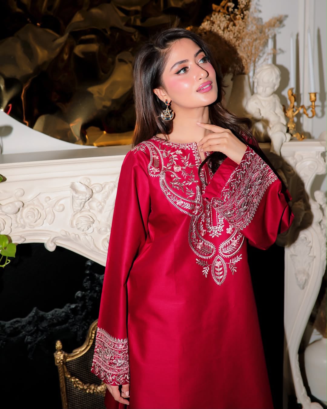 Embroidered Silk 2-Piece