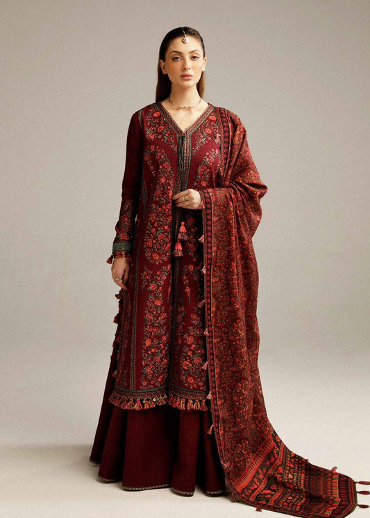 HUSSAIN REHAR _ dhanak embroidered luxury unstitched 3pc