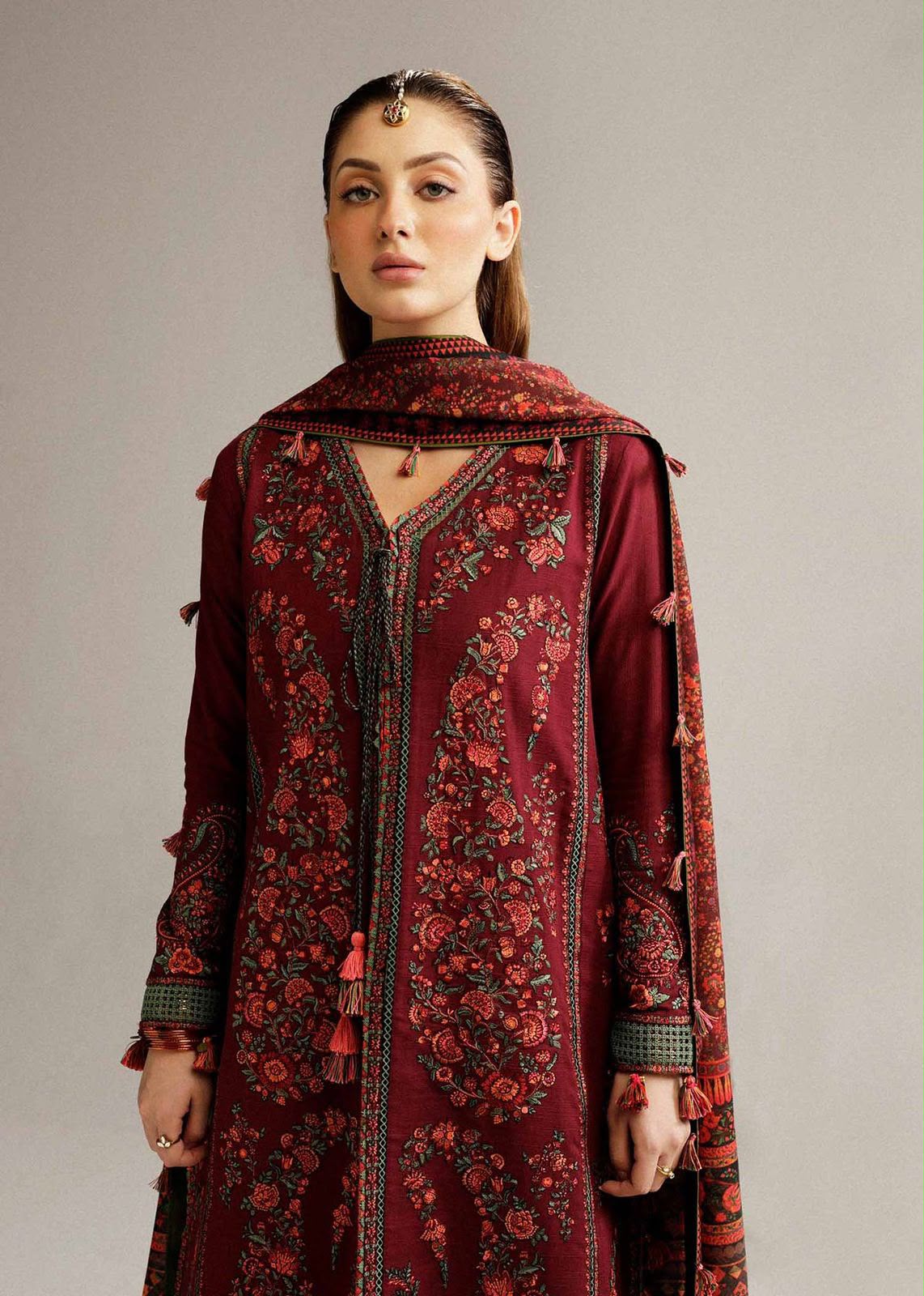 HUSSAIN REHAR _ dhanak embroidered luxury unstitched 3pc