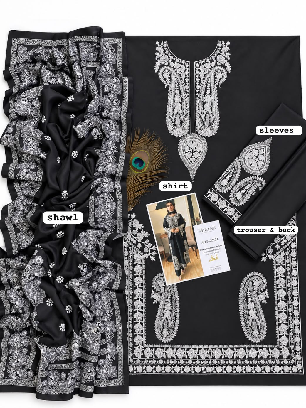 MIRANA dhanak embroidered hit code unstiched 3pc